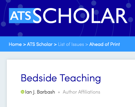 ATS Scholar: Bedside&nbsp;Teaching